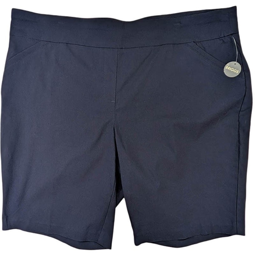 NEW Studio Works Briggs Bermuda Shorts Womens 22W‎ Navy Coastal Grandma Resort